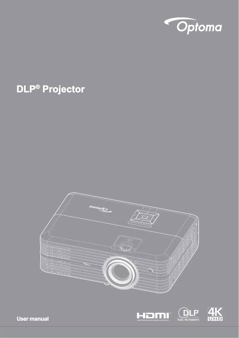 Page 1 of the manual User Manual Optoma 4K550ST