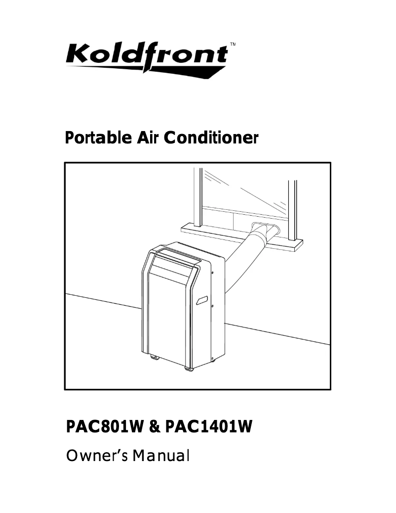 Page 1 of the manual User Manual Koldfront Ultracool PAC801W