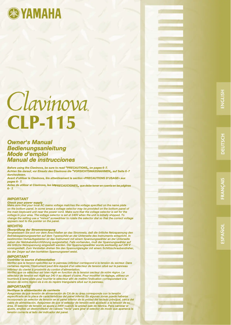 First page image of the manual for CLP-115
