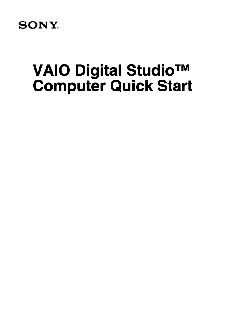 First page image of the manual for Vaio PCV-RX791