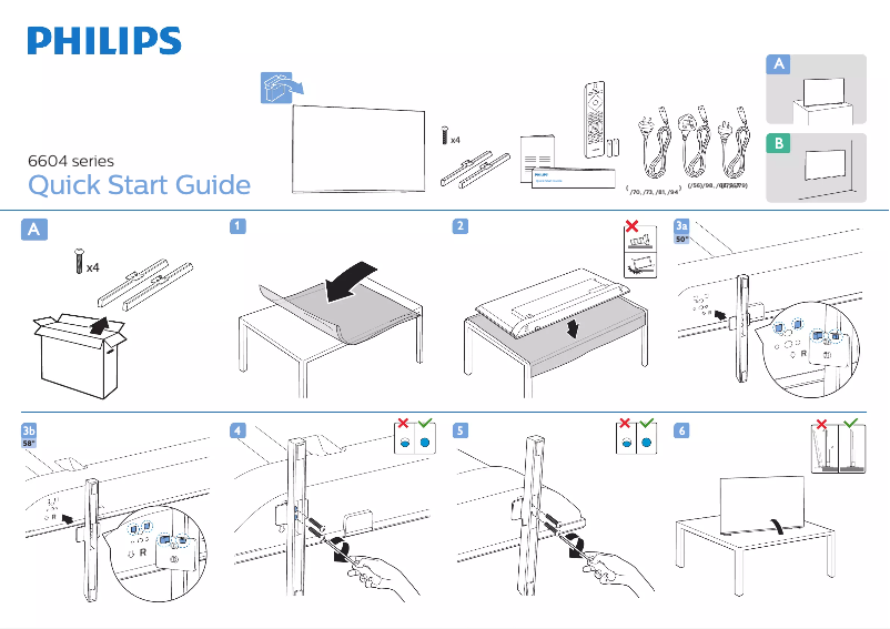 Page 1 of the manual Quick Start Guide Philips 65PUT6604