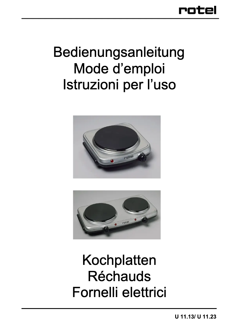 First page image of the manual for U 11.23CH