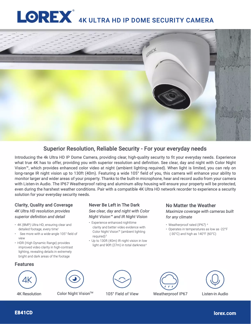 First page image of the manual for E841CDA