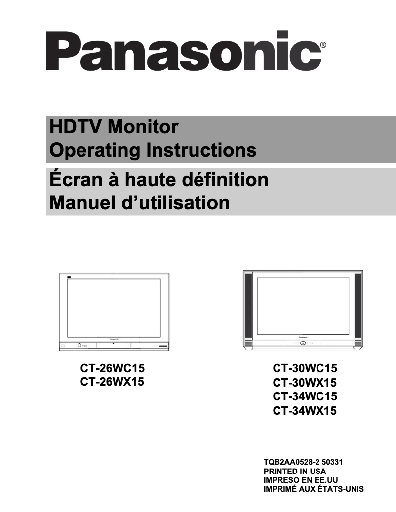 Page 1 of the manual User Manual Panasonic CT-27SL14