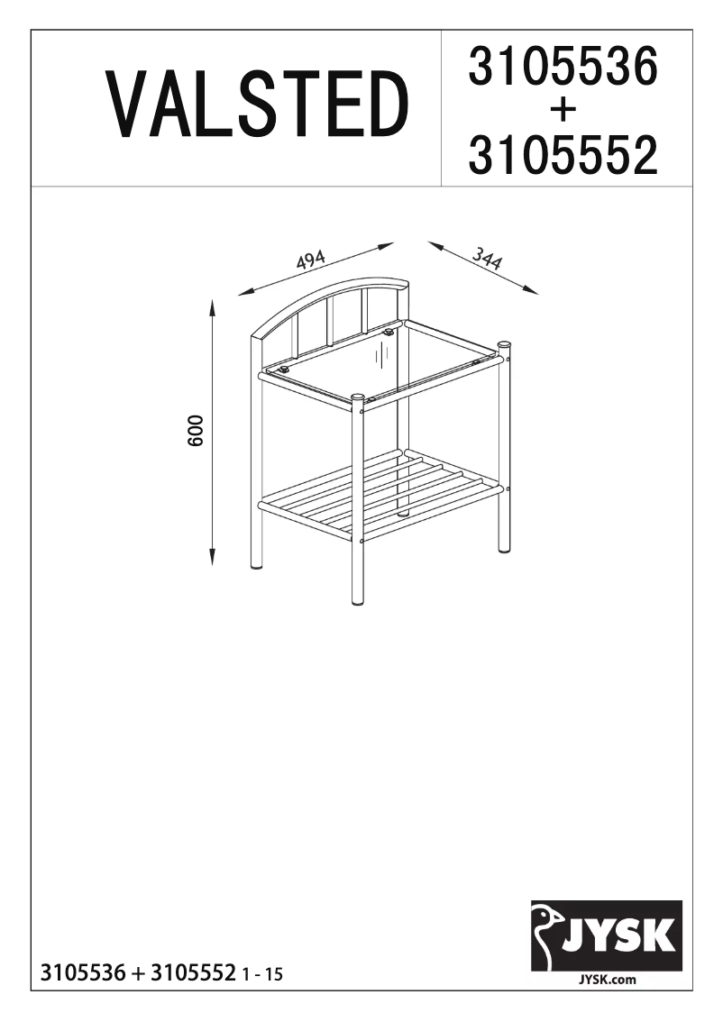 Page 1 of the manual User Manual JYSK VALSTED