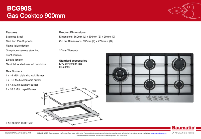 Page 1 of the manual User Manual Baumatic BCG90S