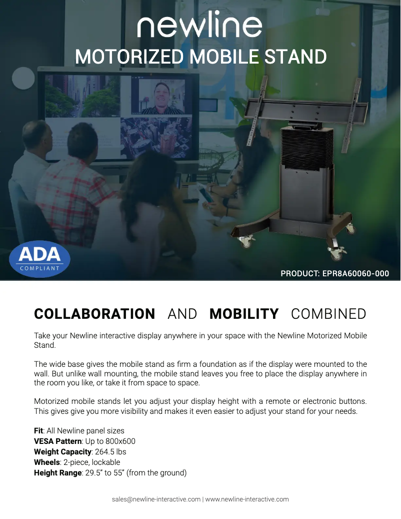 Page 1 of the manual User Manual Newline EPR8A70070-000