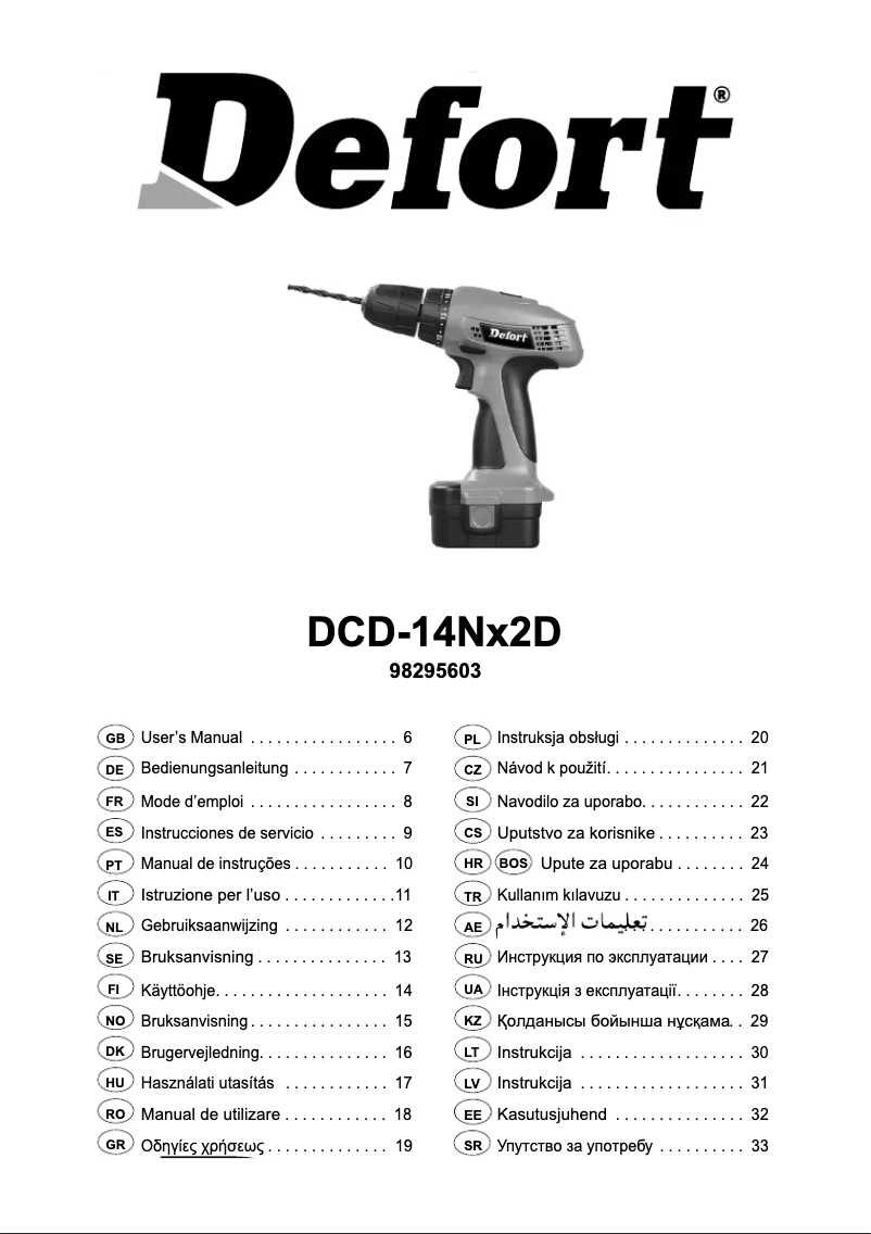 Page 1 of the manual User Manual Defort DCD-14Nx2D