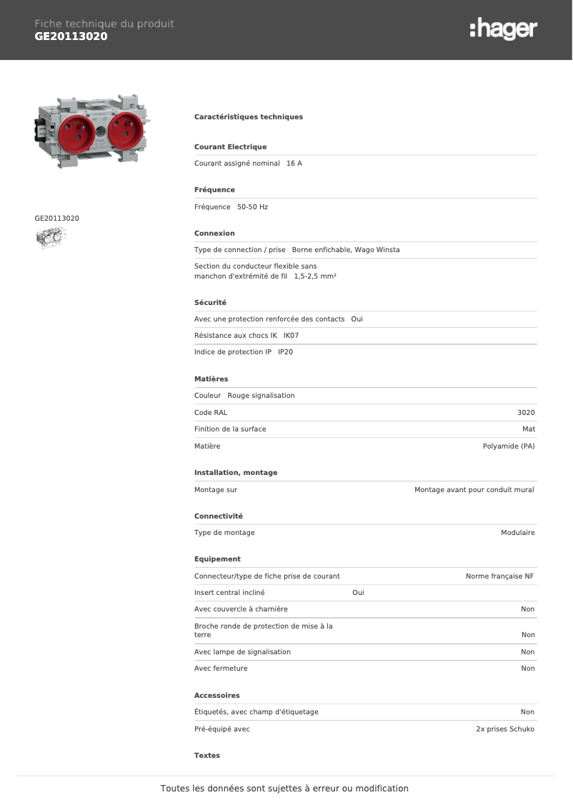 First page image of the manual for GE20113020