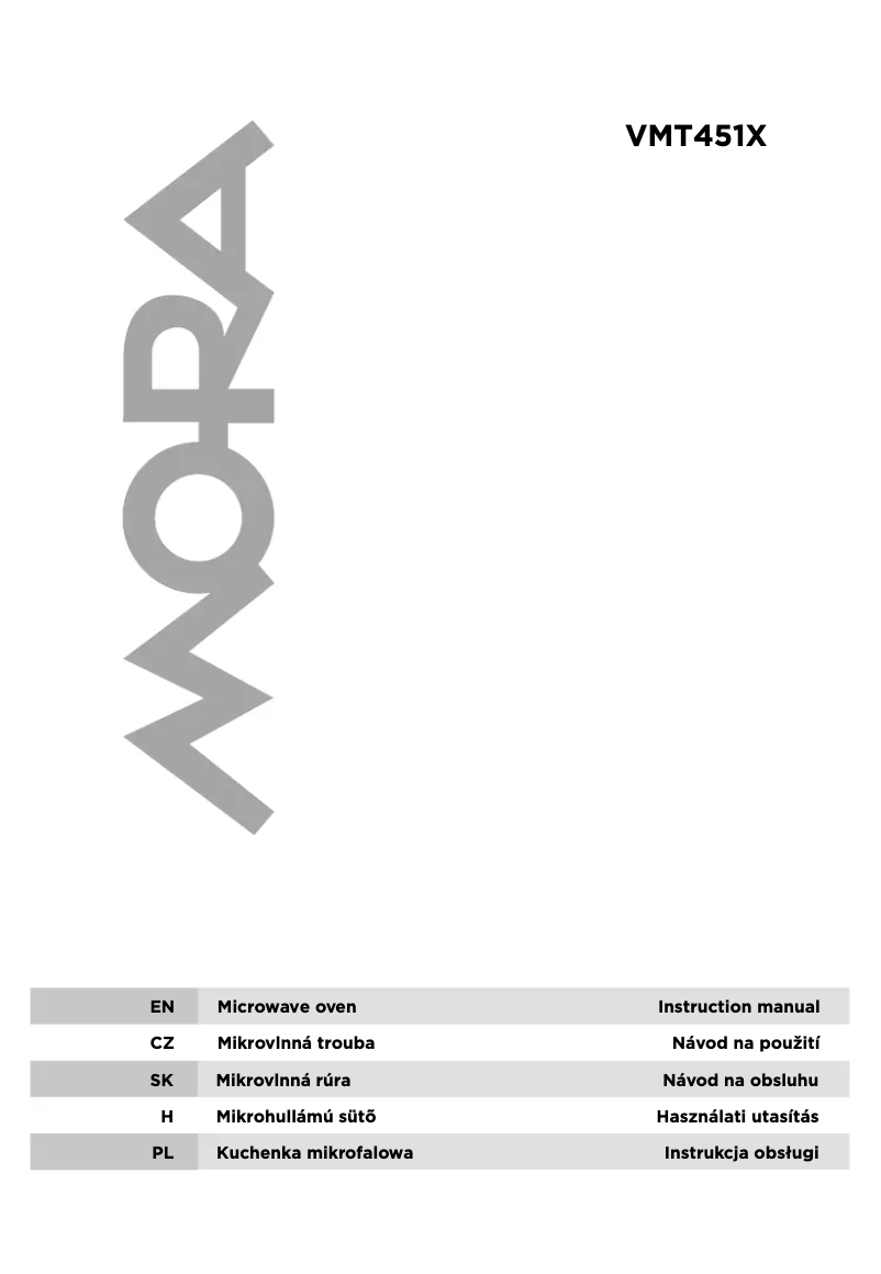 First page image of the manual for VMT 451 X