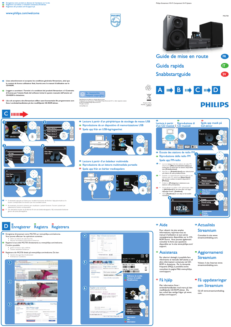 First page image of the manual for Streamium MCI730