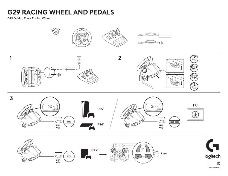 Page 1 of the manual User Manual Logitech G29