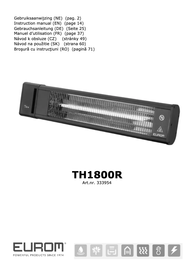 Page 1 of the manual User Manual Eurom TH 1800R
