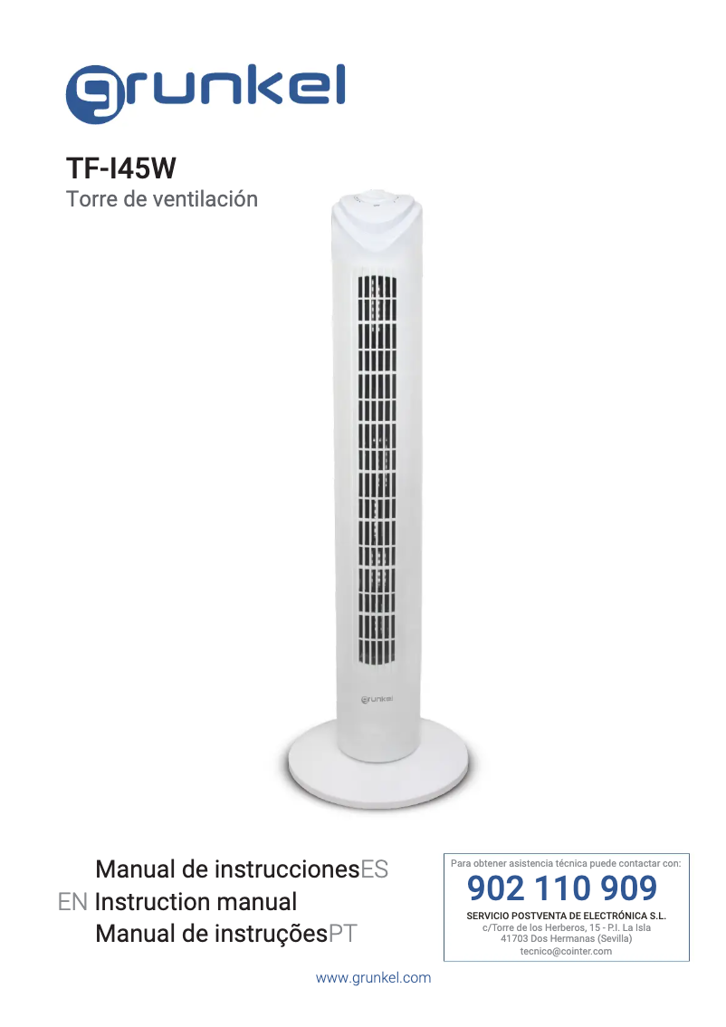 First page image of the manual for TF-I45W