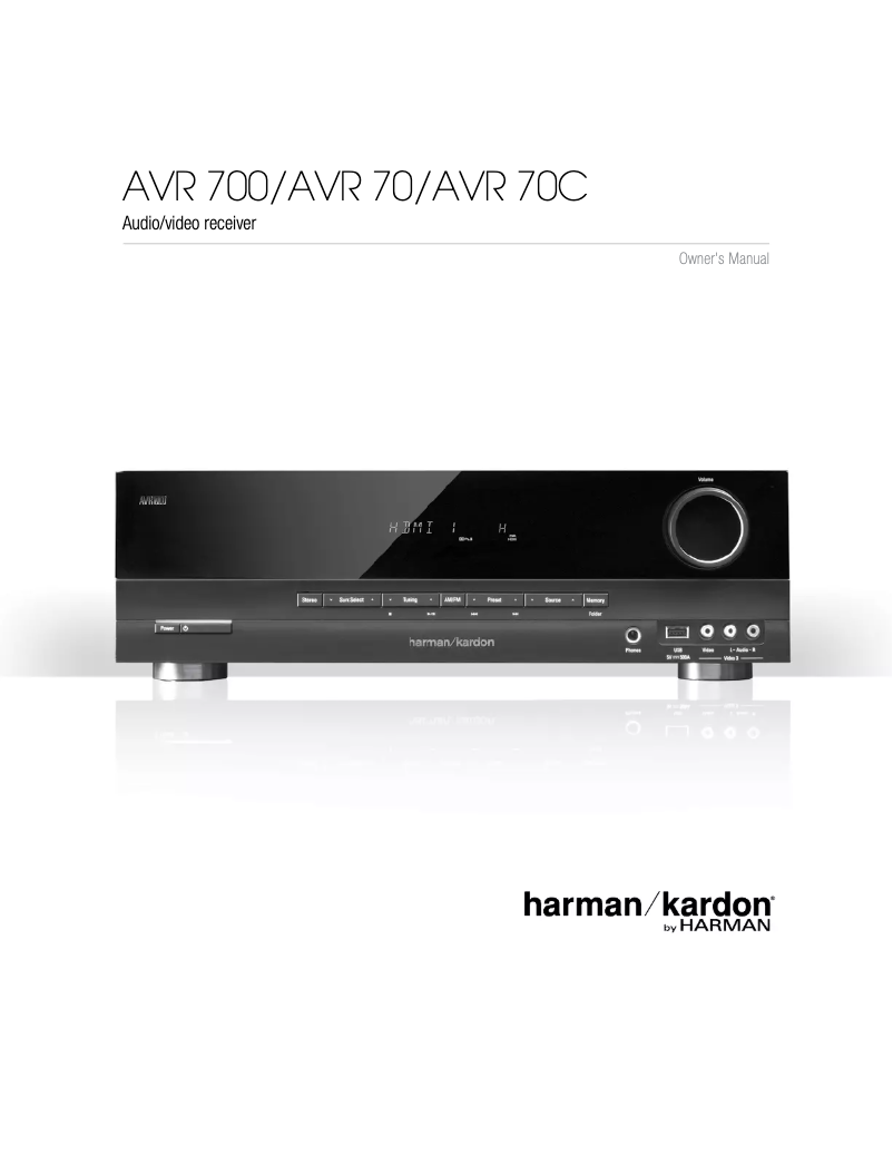 Page 1 of the manual User Manual Harman Kardon AVR-70
