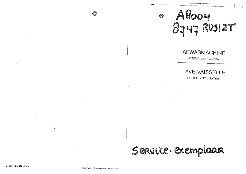 First page image of the manual for A8004