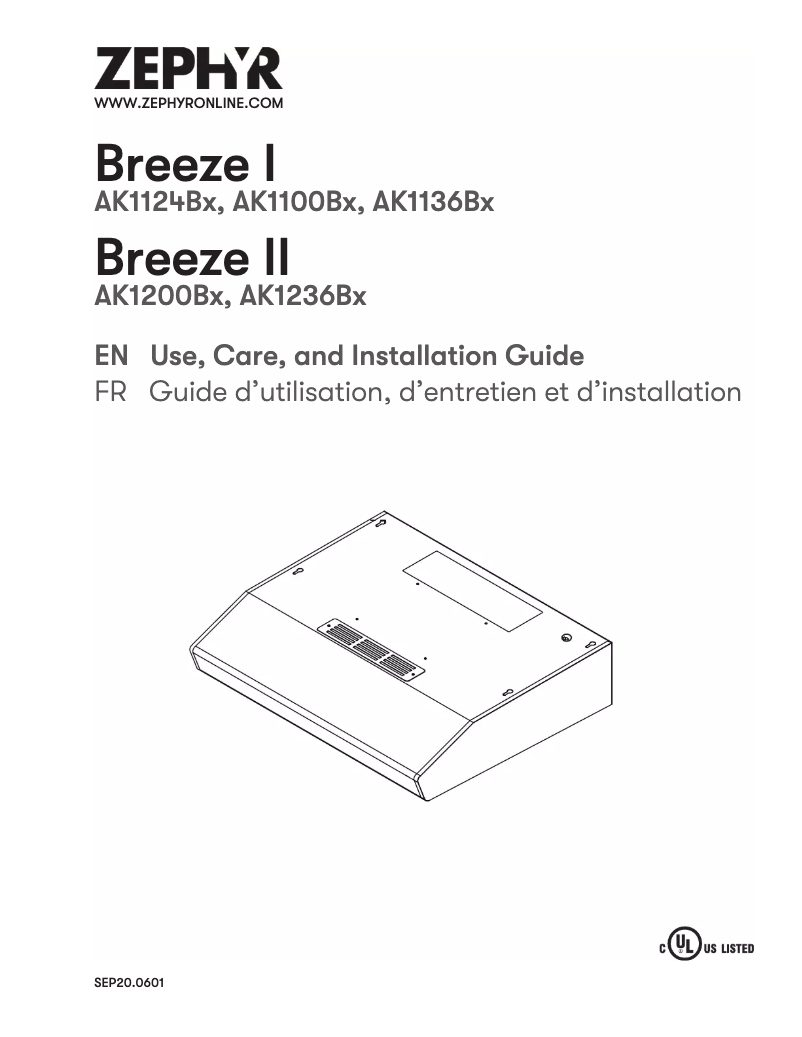 Page 1 of the manual User Manual Zephyr Breeze I AK1100BB