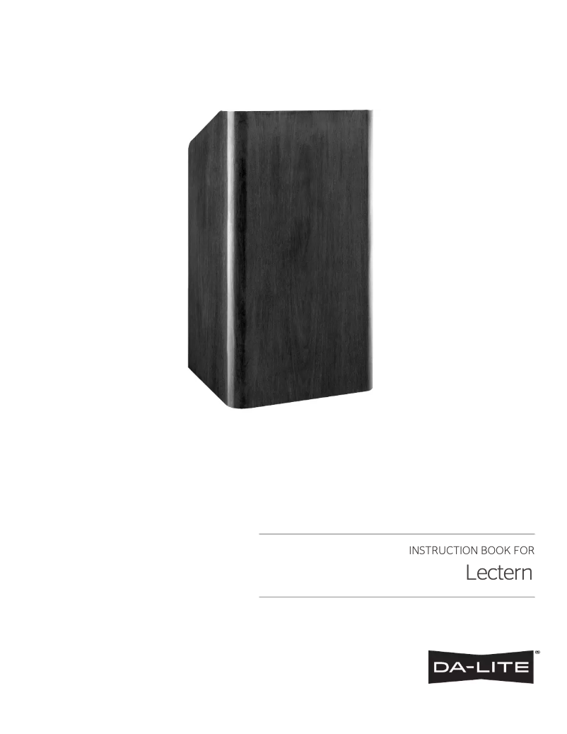 Page 1 of the manual User Manual Da-Lite Lexington 98109