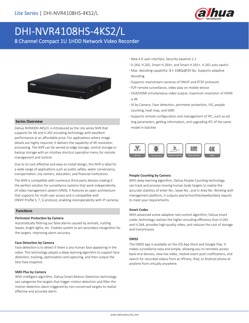 First page image of the manual for NVR4108HS-4KS2/L