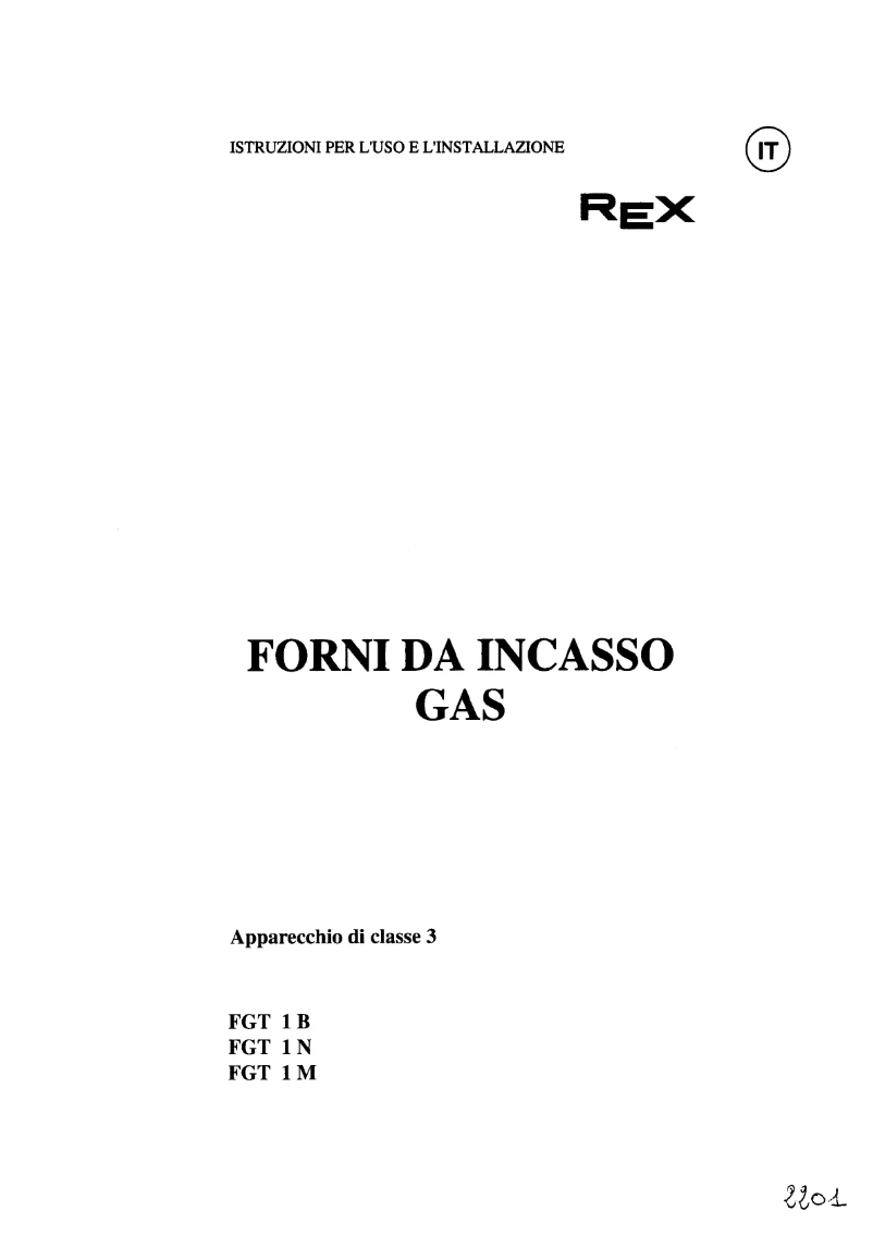 First page image of the manual for FGT1M