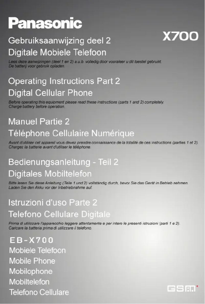 Page 1 de la notice Manuel utilisateur Panasonic X700