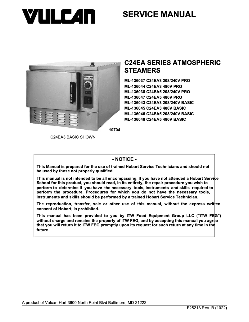 Page 1 of the manual User Manual Vulcan C24EA3 PS