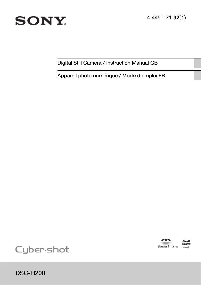 Page 1 of the manual User Manual Sony Cybershot DSC-H200