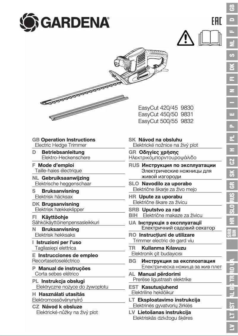 Page 1 of the manual User Manual Gardena EasyCut 500/55