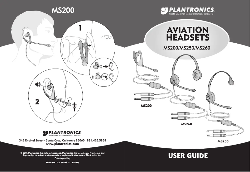 First page image of the manual for MS200-1