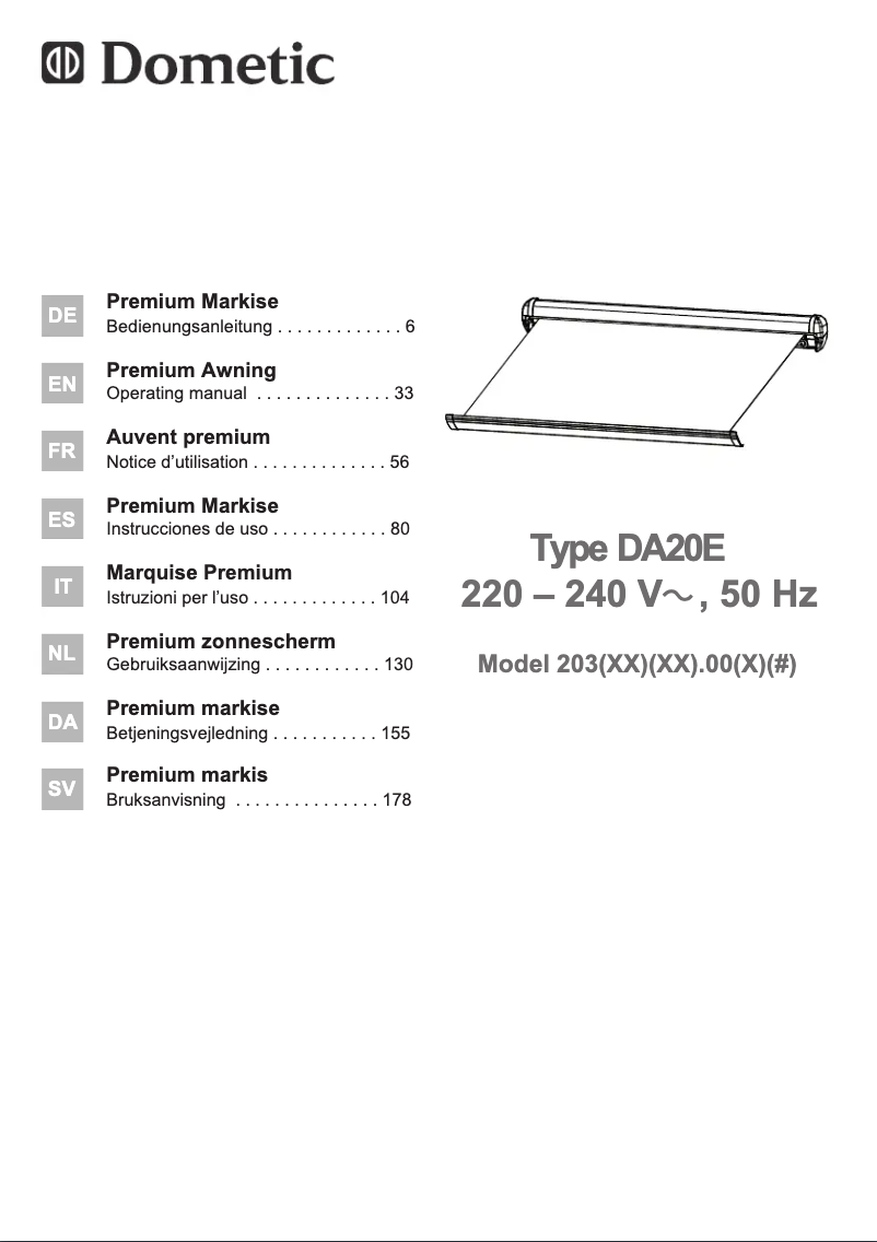 Image de la première page du manuel de l'appareil DA20E