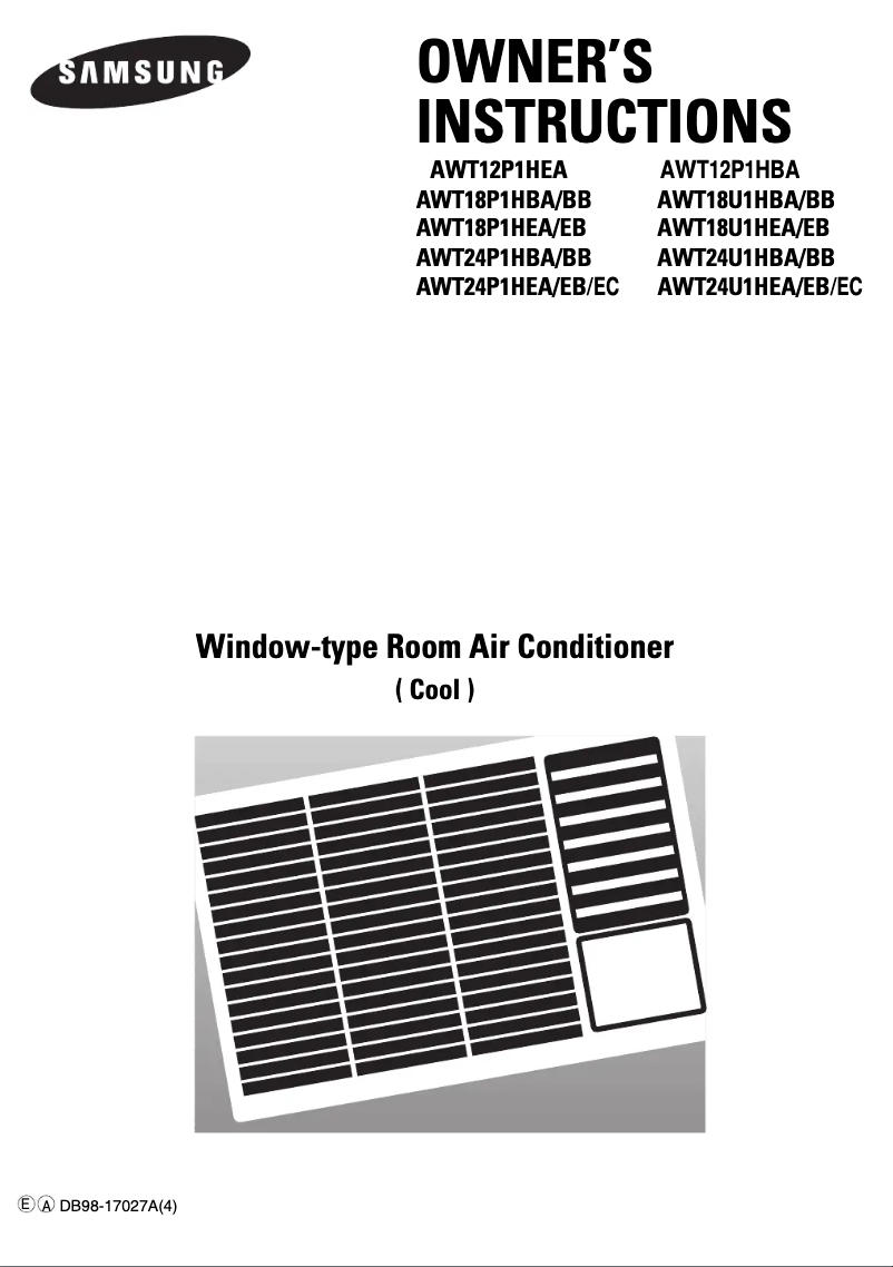 First page image of the manual for AWT24P1HEC