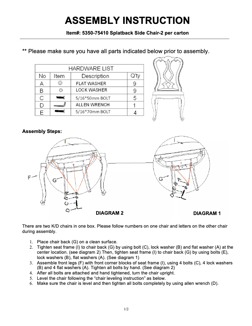 First page image of the manual for 5350-75410