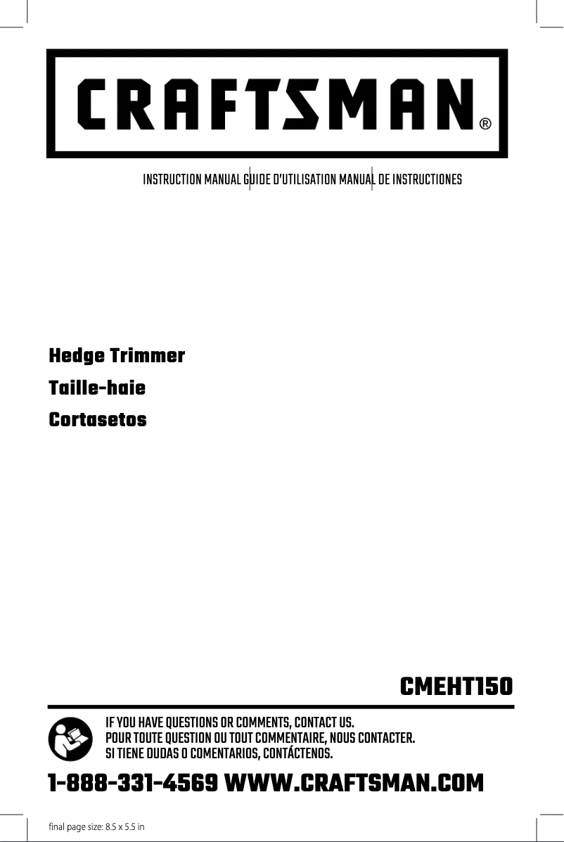 First page image of the manual for CMEHT150