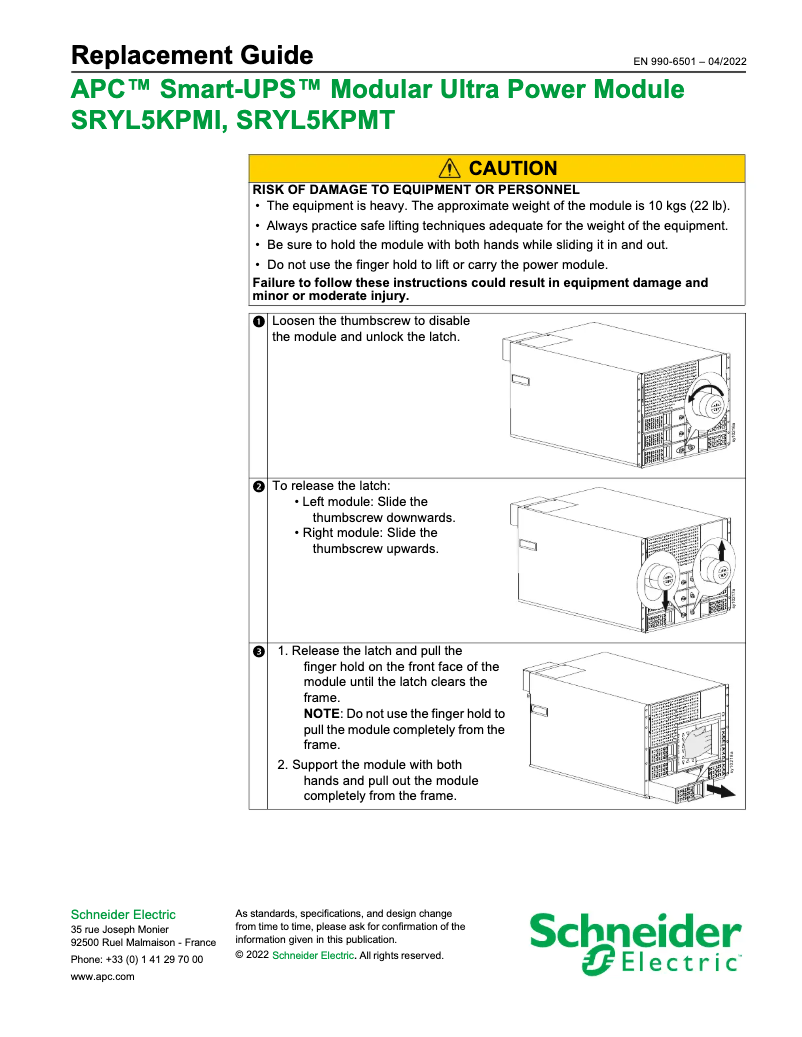 Page 1 of the manual User Manual APC Smart-UPS Modular Ultra Accessories SRYL5KPMT