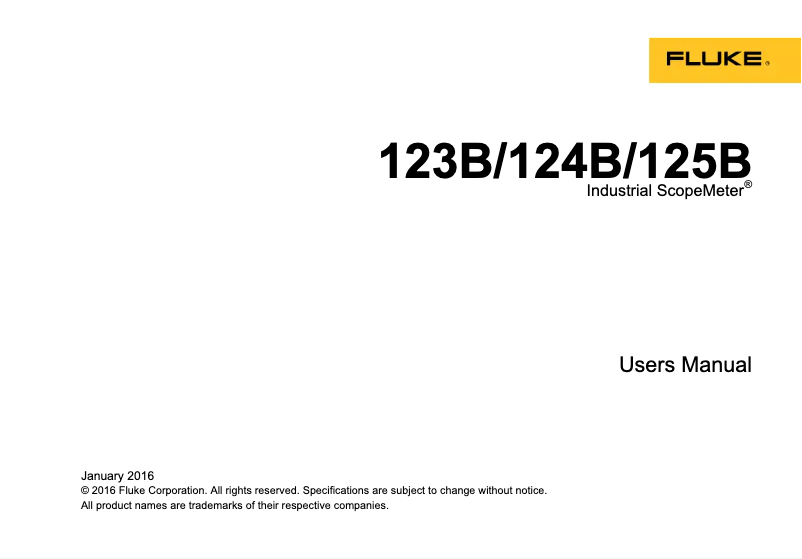 Page 1 of the manual User Manual Fluke 120B