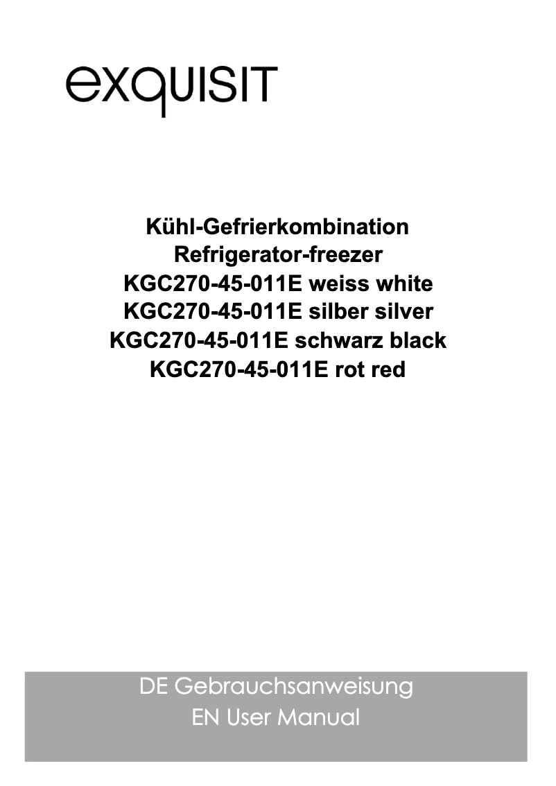 First page image of the manual for KGC270-45-011E