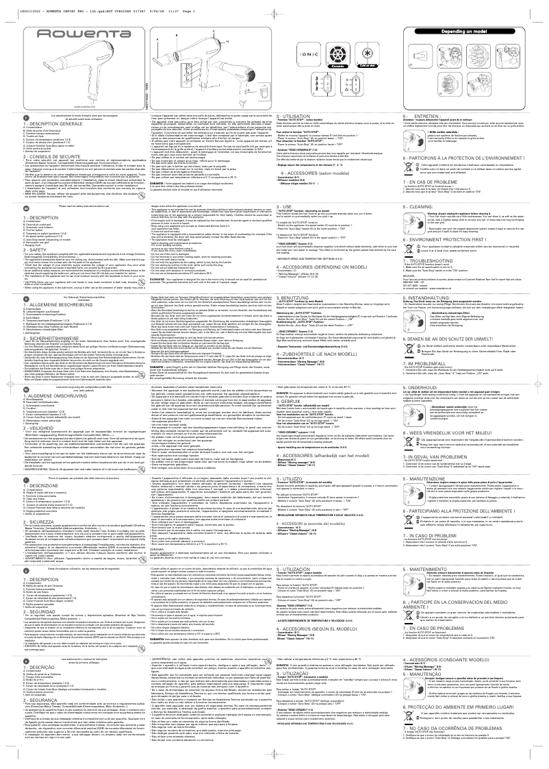 Page 1 of the manual User Manual Rowenta CV8547 Infini Pro