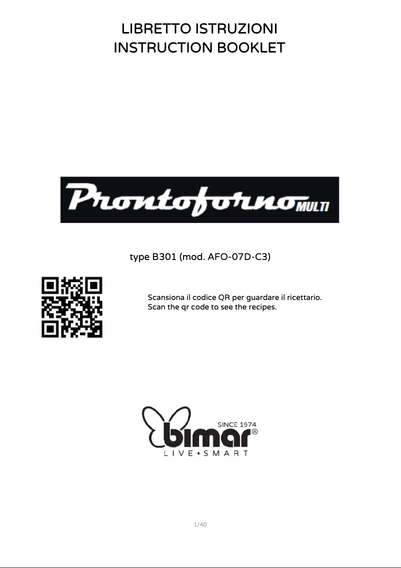 Page 1 of the manual User Manual Bimar B301