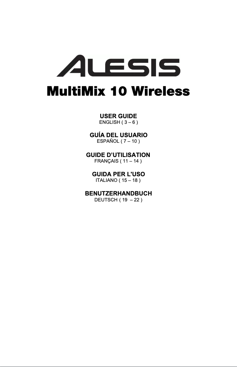 First page image of the manual for MultiMix 10