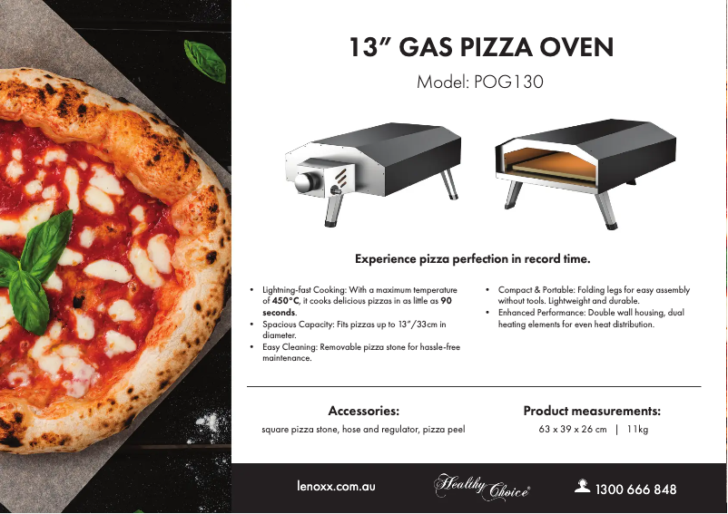 First page image of the manual for POG130