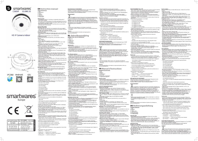 Page 1 of the manual User Manual Smartwares C360IP