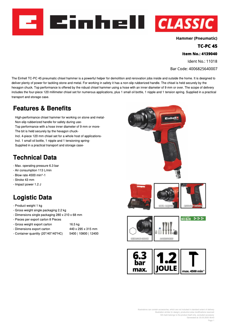 First page image of the manual for TC-PC 45