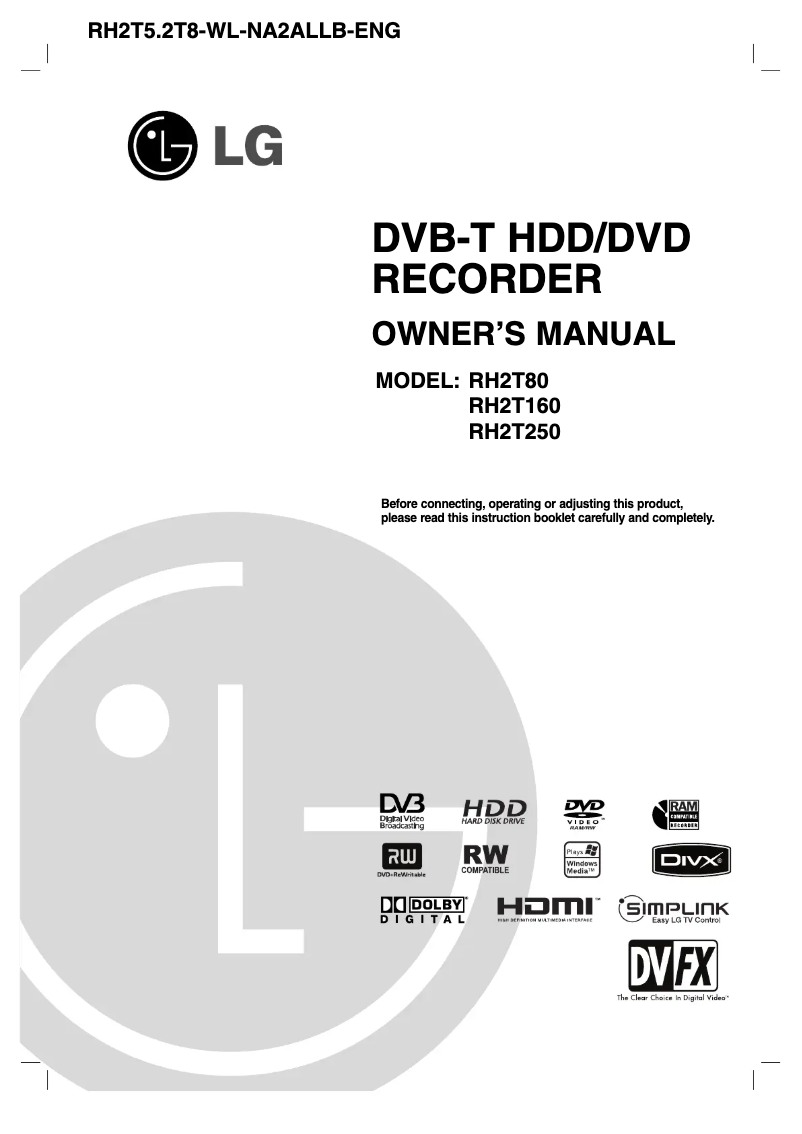 Page 1 of the manual User Manual LG RH2T250