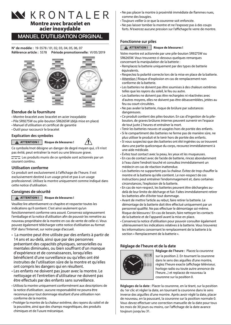 First page image of the manual for 5578