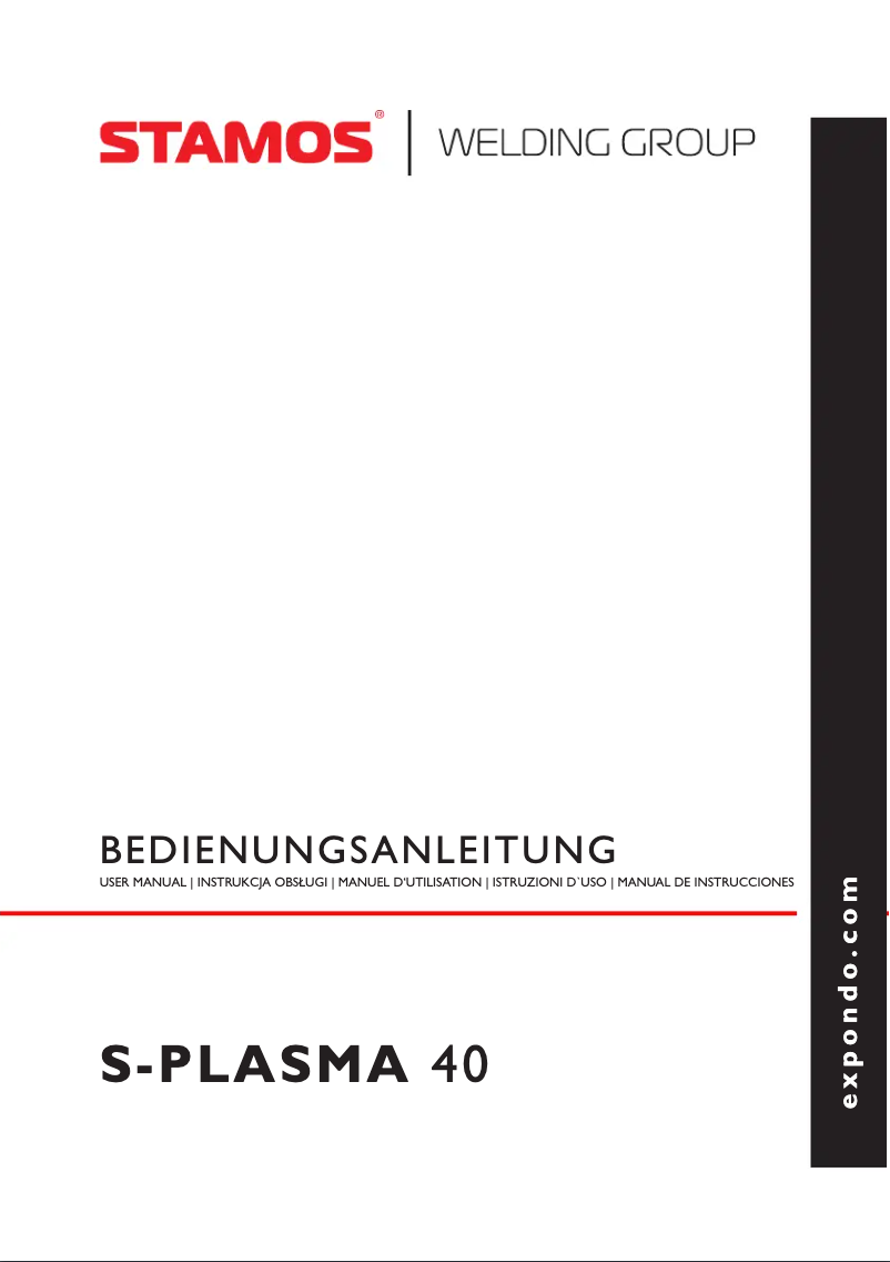 First page image of the manual for S-PLASMA 40