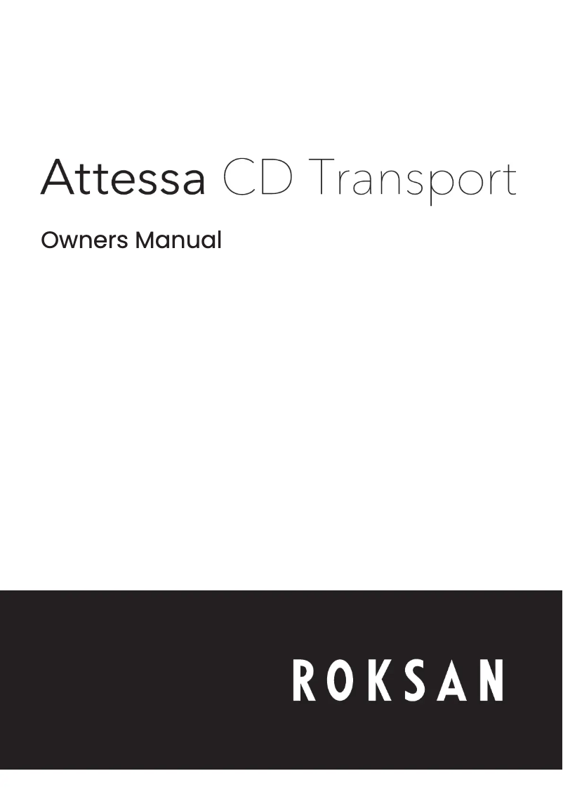 First page image of the manual for Attessa CD Transport