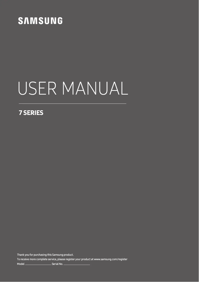 Page 1 of the manual User Manual Samsung UE65MU7400UXTK
