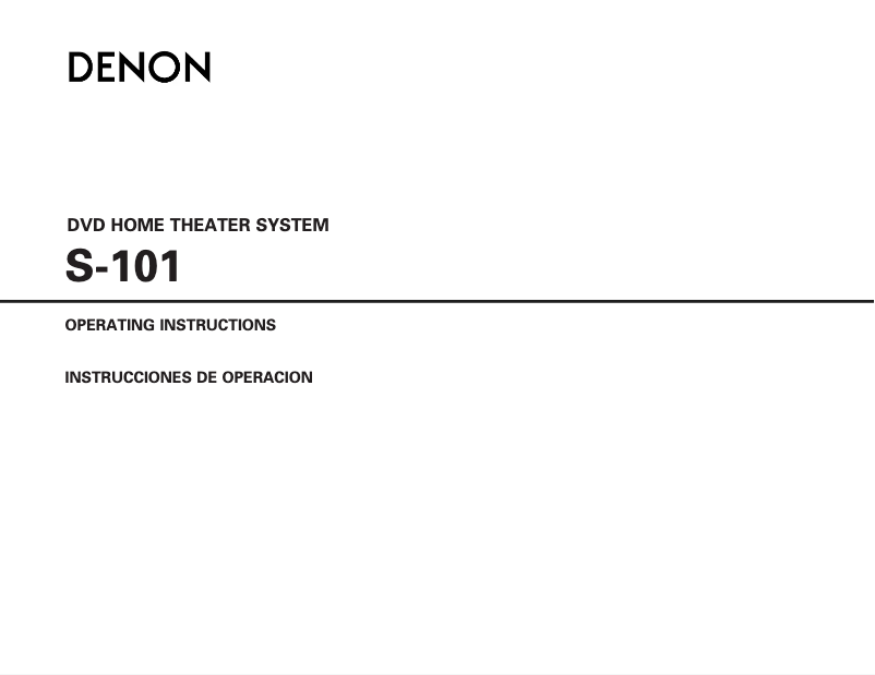 First page image of the manual for S-101