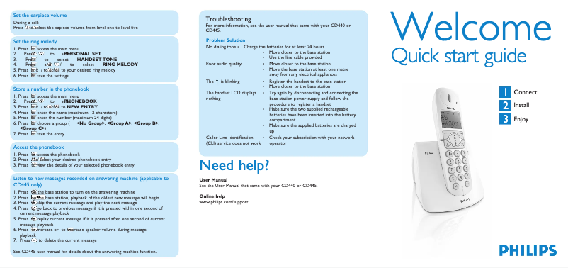 First page image of the manual for CD4451B