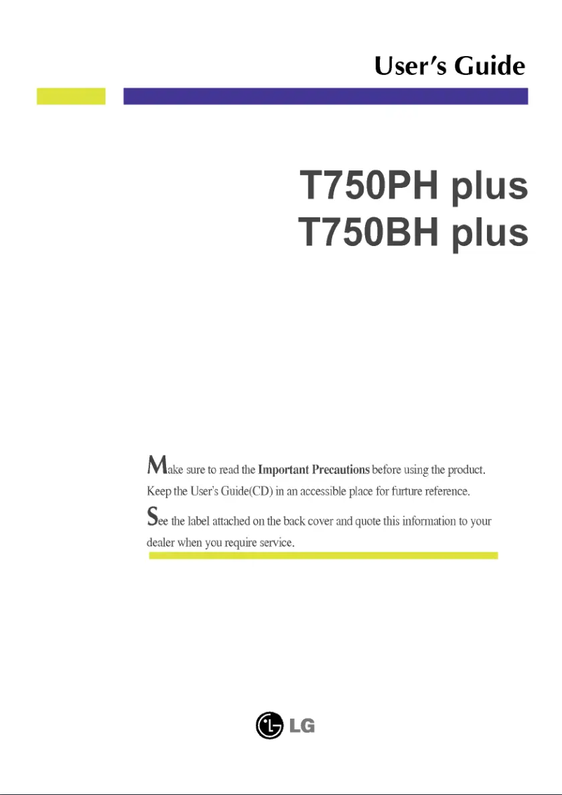 First page image of the manual for T750BHPAK